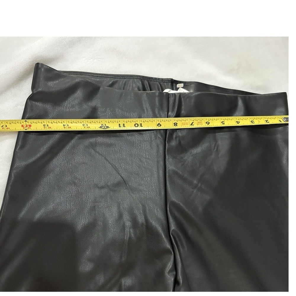 HM Womens High Waisted Black Faux Leather Leggings Slim Fit Size L New NWT - Picture 8 of 9